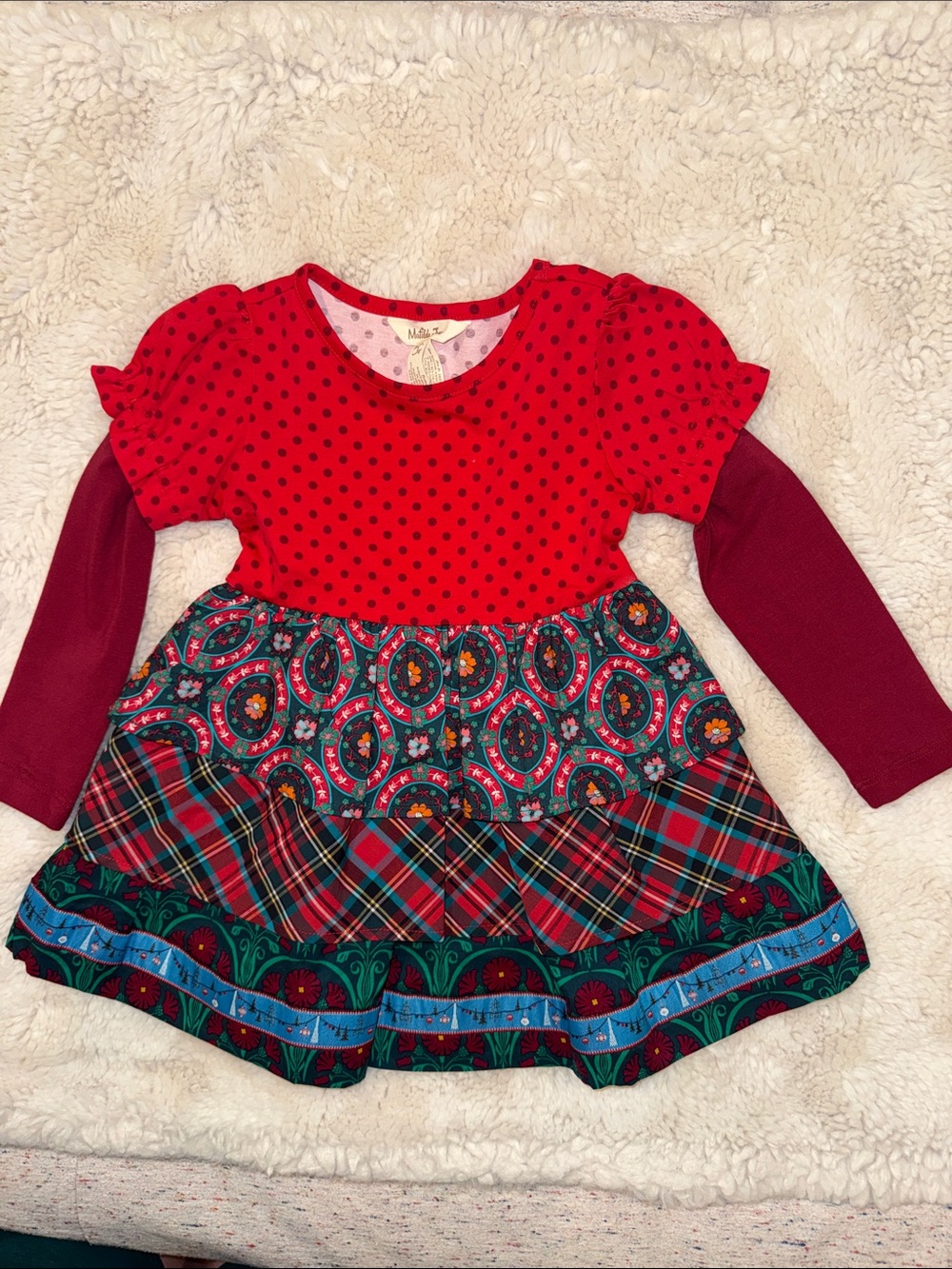 Matilda Jane Red with Dark Red Polka Dot Top
